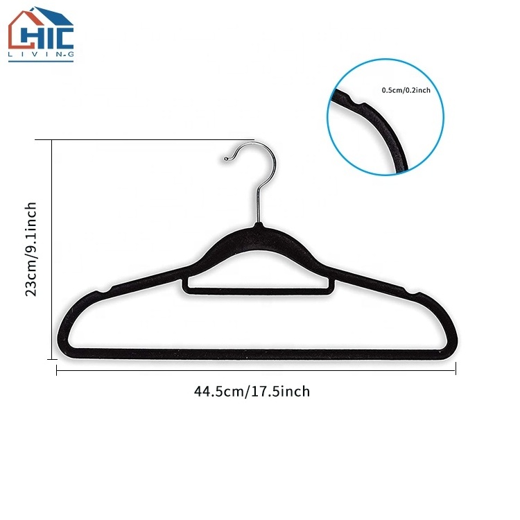 Wholesale Clothes Hanger Custom White Velvet Hanger 50 Pack  Coat Velvet Hangers For Cloths With Rose Gold Hook