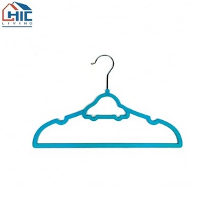 Chic Wholesale High Quality Velvet Kids Hangers Flocking Hanger with Notches & Car Design for Clothes