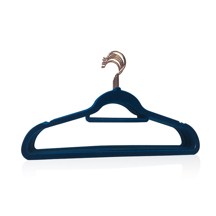 Manufacturer Wholesale Premium Custom 38Cm Navy Blue Coat 50 Pack Velvet Hangers For Cloths