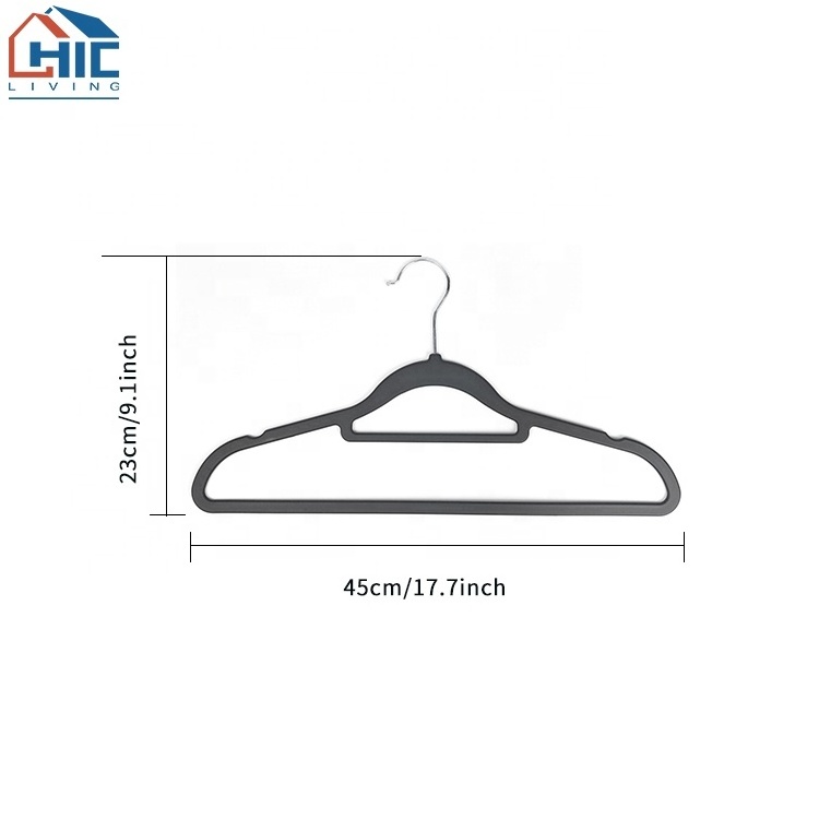 Chic Wholesale Ultra Thin Heavy Duty Rubberized Non-slip Hangers with Notches & Accessary Bar for Clothes