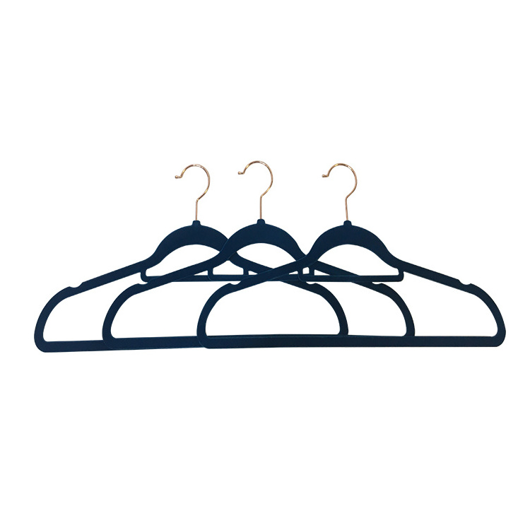 Manufacturer Wholesale Premium Custom 38Cm Navy Blue Coat 50 Pack Velvet Hangers For Cloths