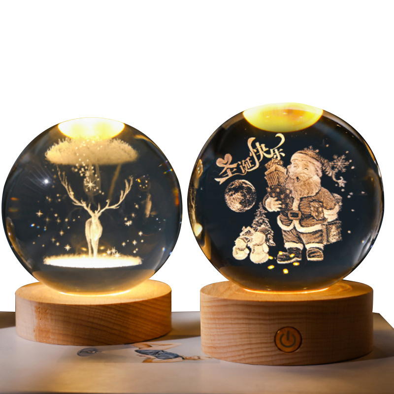 Glowing Milky Way starry crystal ball 12 Zodiac Rooster Animals 3D laser crystal ball for gifts