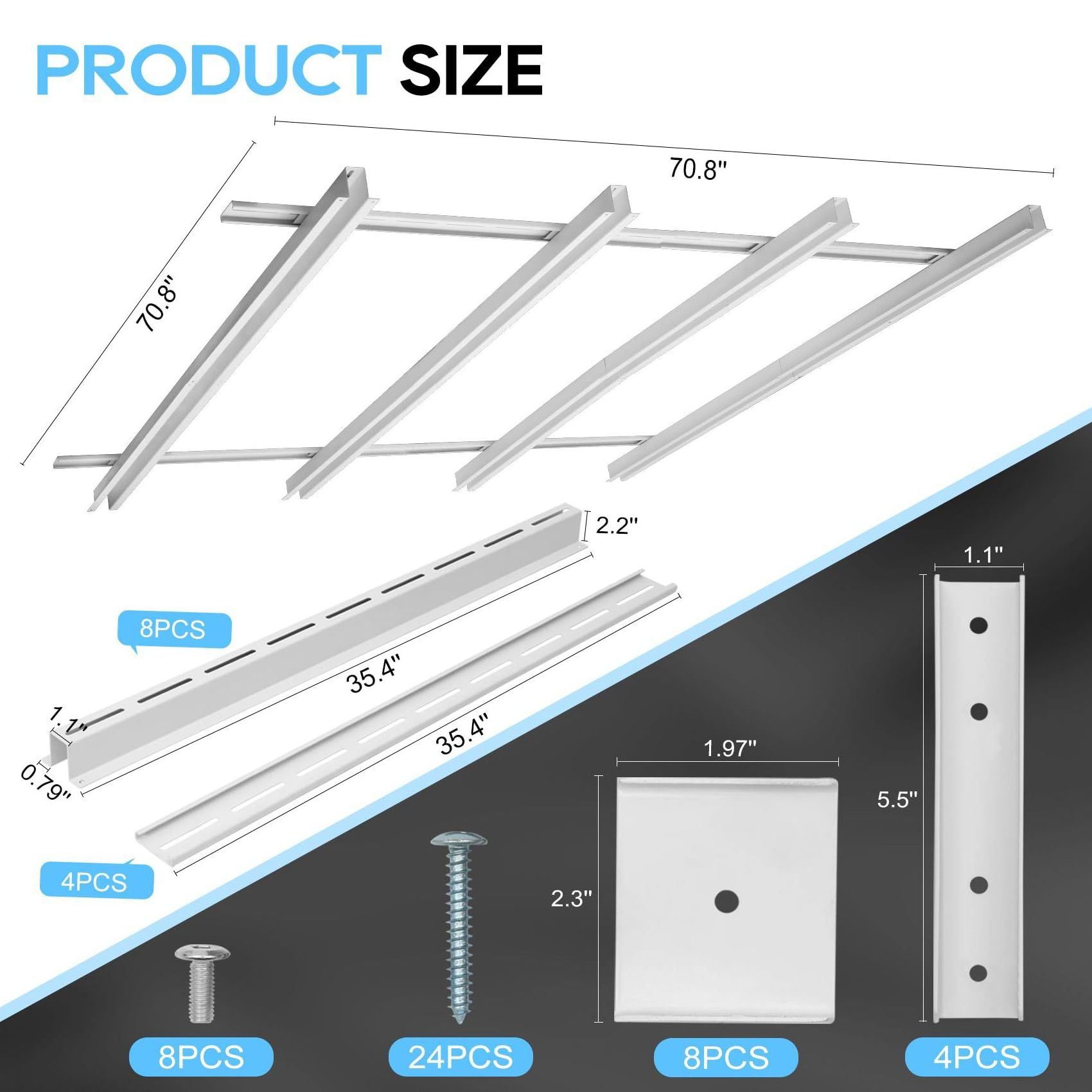 Chicon Steel Garage Storage Tote Slide Overhead Garage Storage Rack,Storage Tote Container Bins Organizer for Ceiling