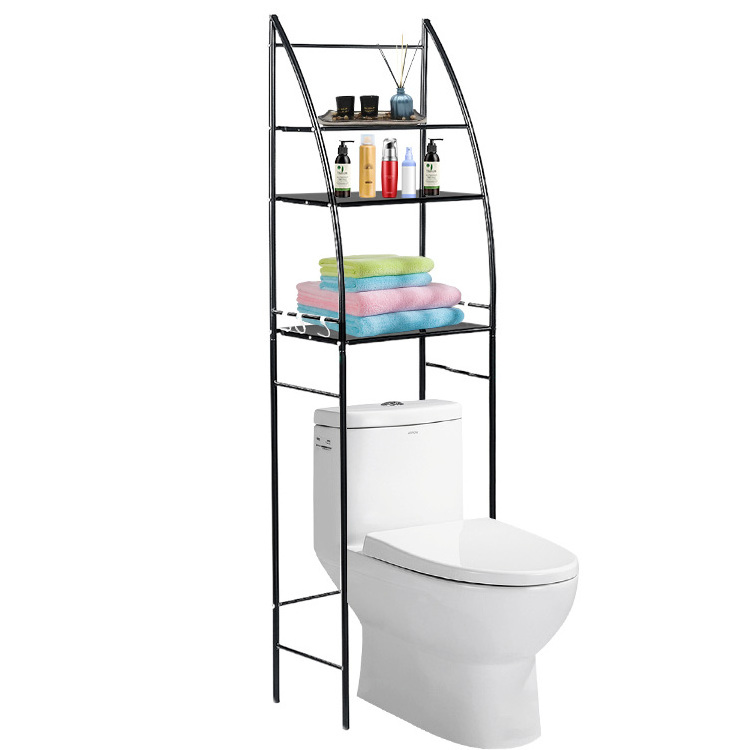 Bathroom White color space saver over the toilet wire metal shelves storage bathroom over toilet storage shelf