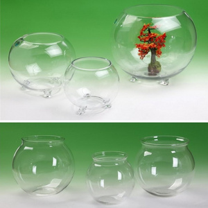 High Quality Desktop Multi-shaped Clear Mini / Large Glass Fish Bowl