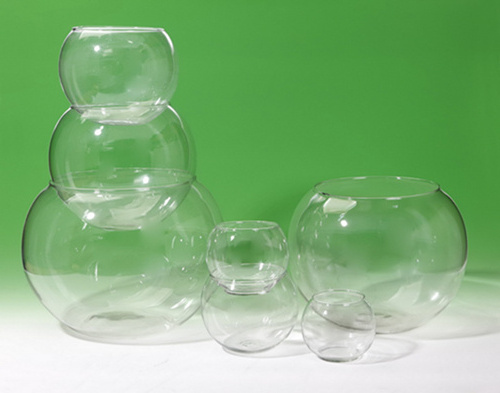 High Quality Desktop Multi-shaped Clear Mini / Large Glass Fish Bowl