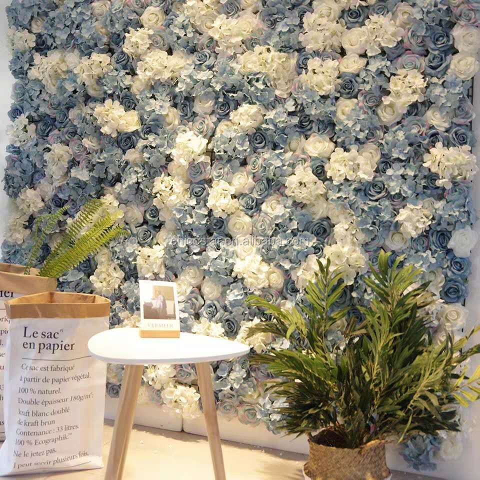 hot sale roll up wall silk flowers artificial flower wall  for wedding backdrop decoration