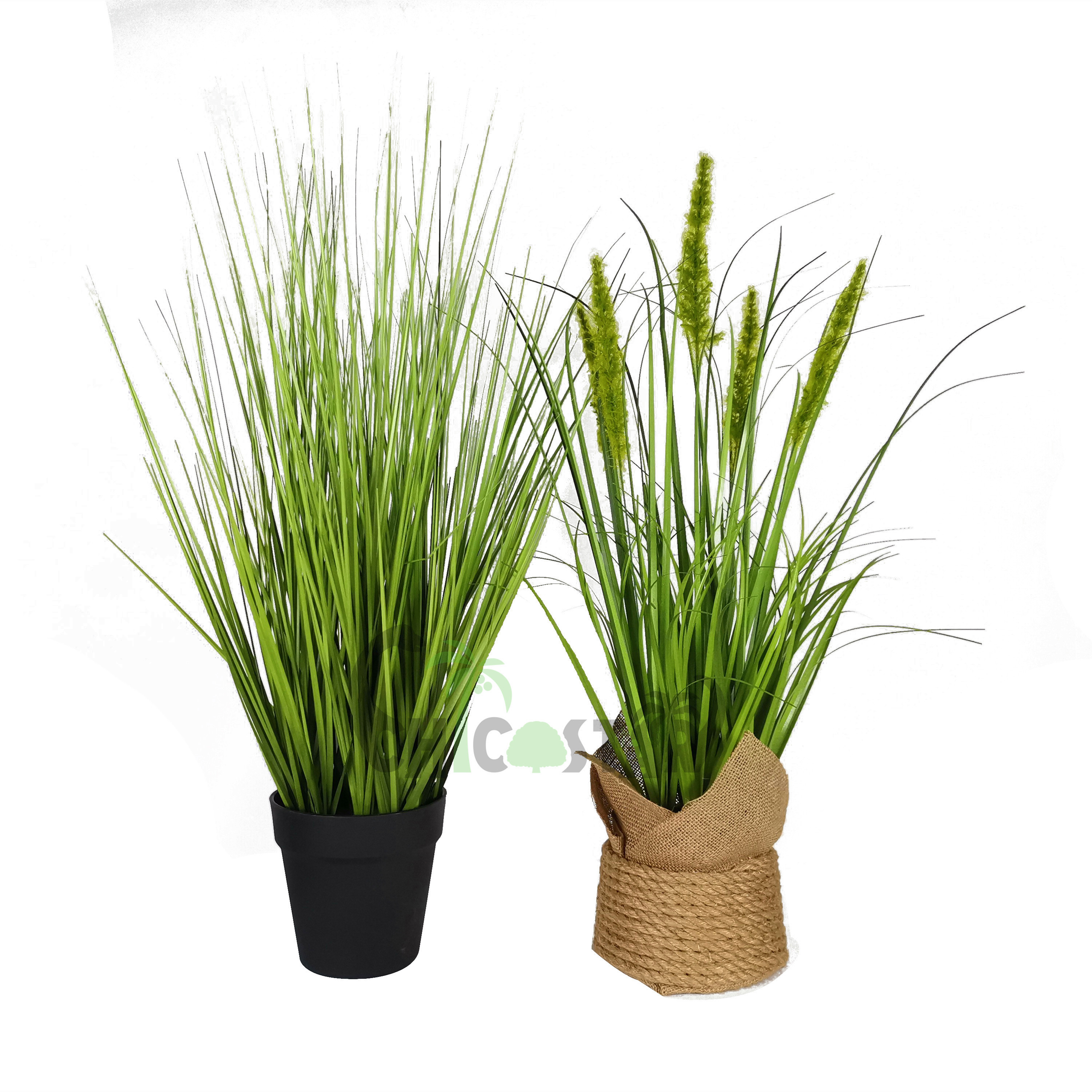 Beautiful artificial faux onion grass Light touch briquettes plant bundle in hemp rope pot for decoration