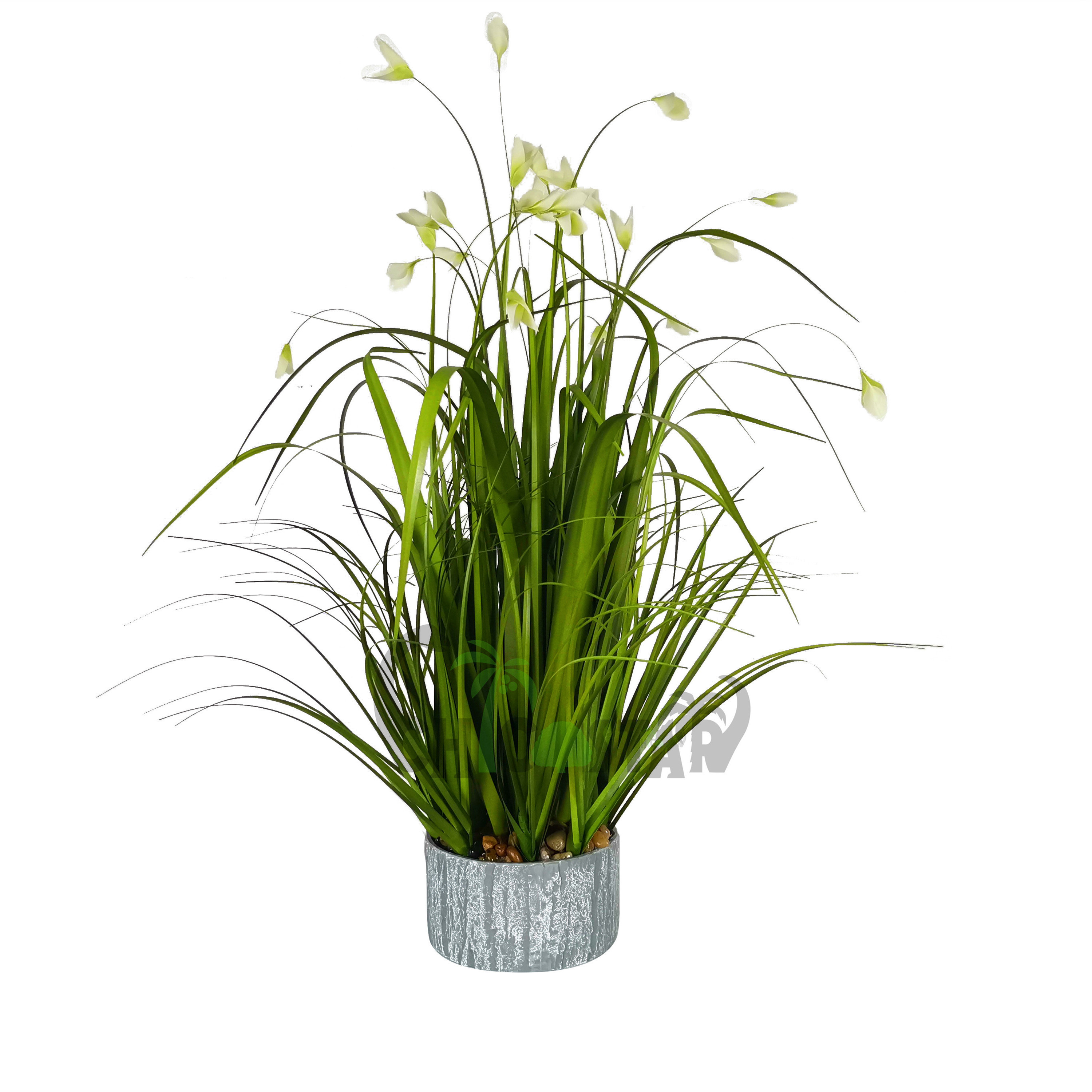 Beautiful artificial faux onion grass Light touch briquettes plant bundle in hemp rope pot for decoration