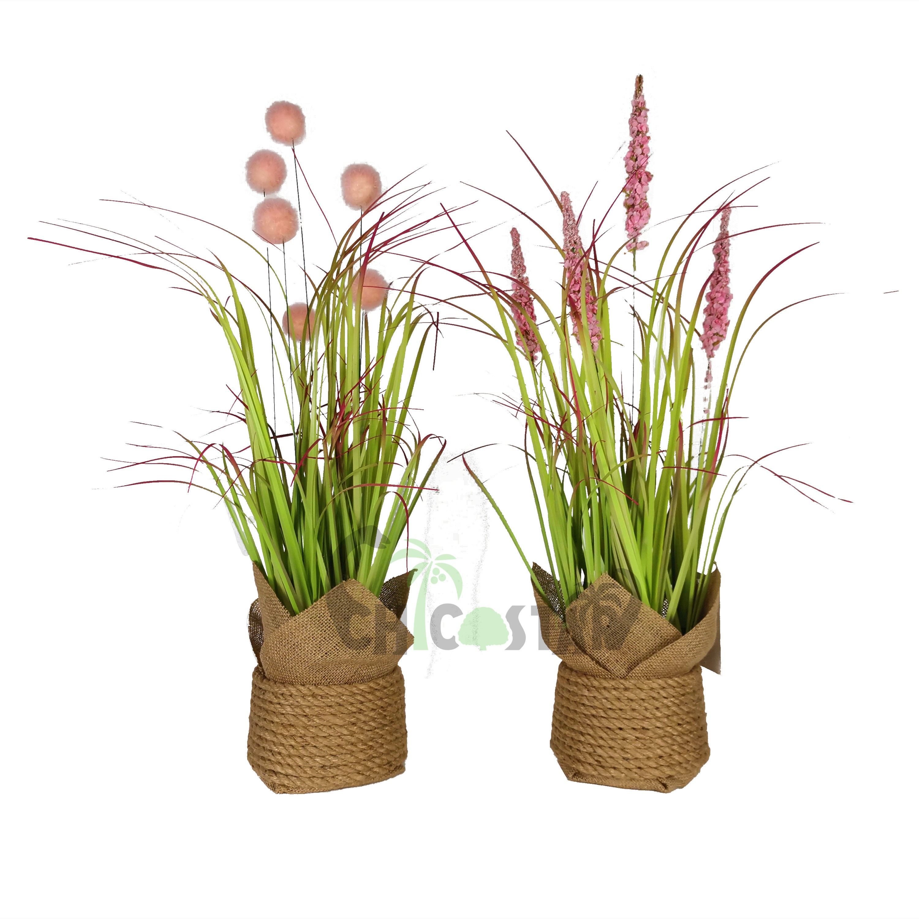 Beautiful artificial faux onion grass Light touch briquettes plant bundle in hemp rope pot for decoration