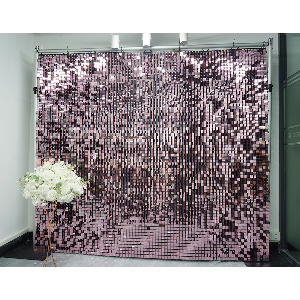 Customized sequin wall  pink panels high quality shimmer wall backdrop wedding decorations sequins backdrop