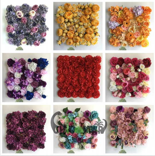 40*60cm Artificial hydrangea flower wall panel wedding decoration rose floral mat wedding backdrop