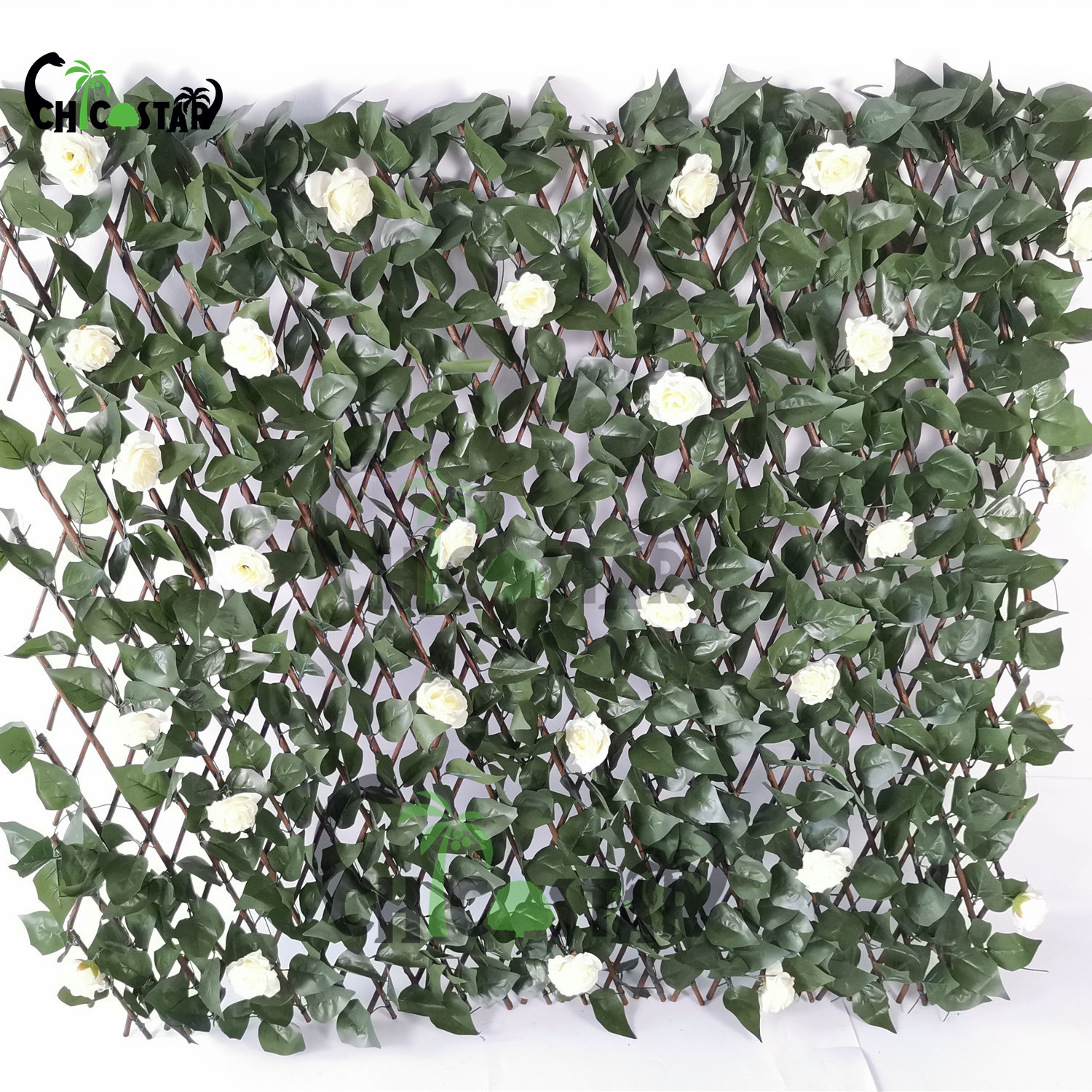 garden Expandable artificial plastic laurel leaves trellis bamboo panel boxwood mat Ivy Privacy Fence fencing hedge