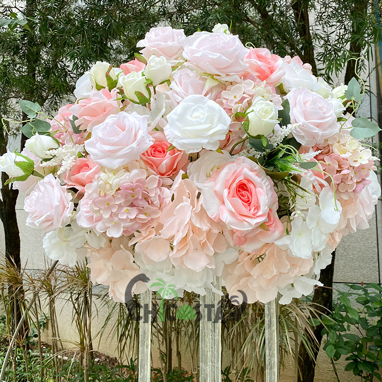 Wedding Flower Ball Arrangement Wedding Centerpiece Artificial Pink Flower Balls