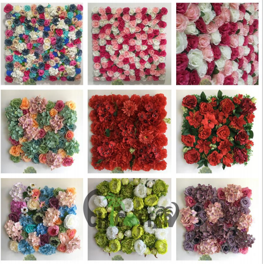 40*60cm Artificial hydrangea flower wall panel wedding decoration rose floral mat wedding backdrop