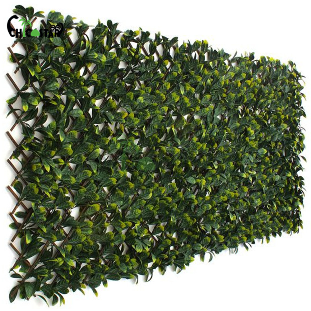 garden Expandable artificial plastic laurel leaves trellis bamboo panel boxwood mat Ivy Privacy Fence fencing hedge