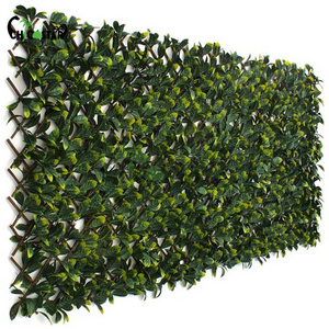 garden Expandable artificial plastic laurel leaves trellis bamboo panel boxwood mat Ivy Privacy Fence fencing hedge