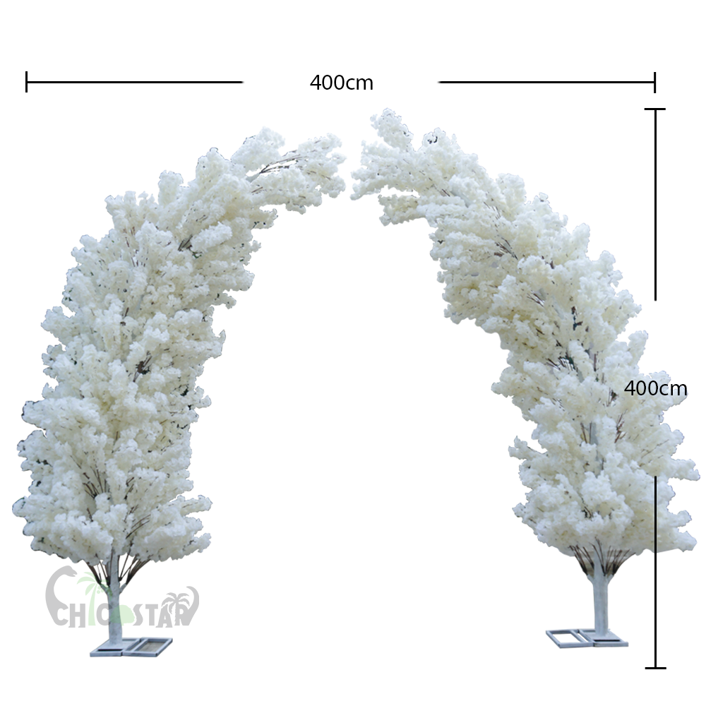 New White Pink Fake Japanese Cherry Trees Artificial Trees Wedding Decoration Arch Cherry Blossom Sakura Tree Arch For Outdoor