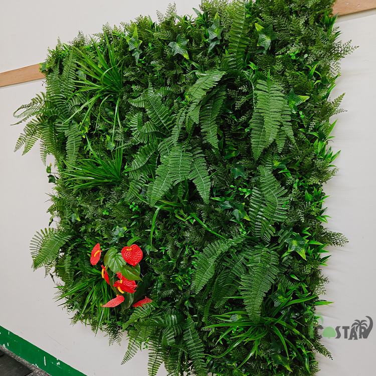 Hotel decoration 100cm*100cm artificial green wall / outdoor ivy leaves uv proof plants wall artificial boxwood mat