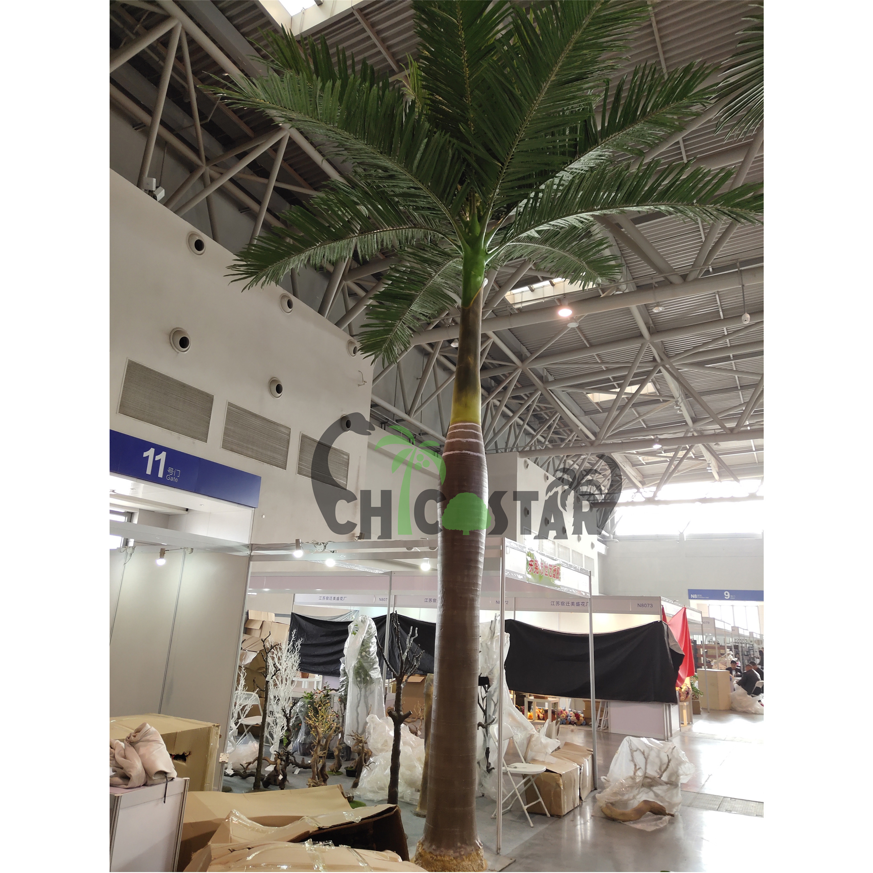 wholesale Indoor evergreen tropical big trees artificial / outdoor decoration large coconut king artificial palm tree