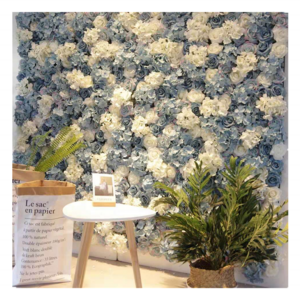 Customizable size Wedding Decorative Fancy Backdrop Panels blue Artificial Flower Wall