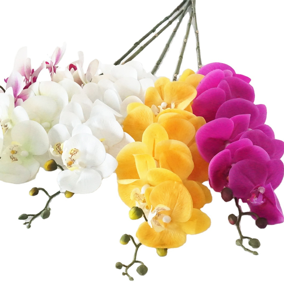 Factory wholesale home wedding decorative bouquet of flowers artificial real touch butterfly orchid