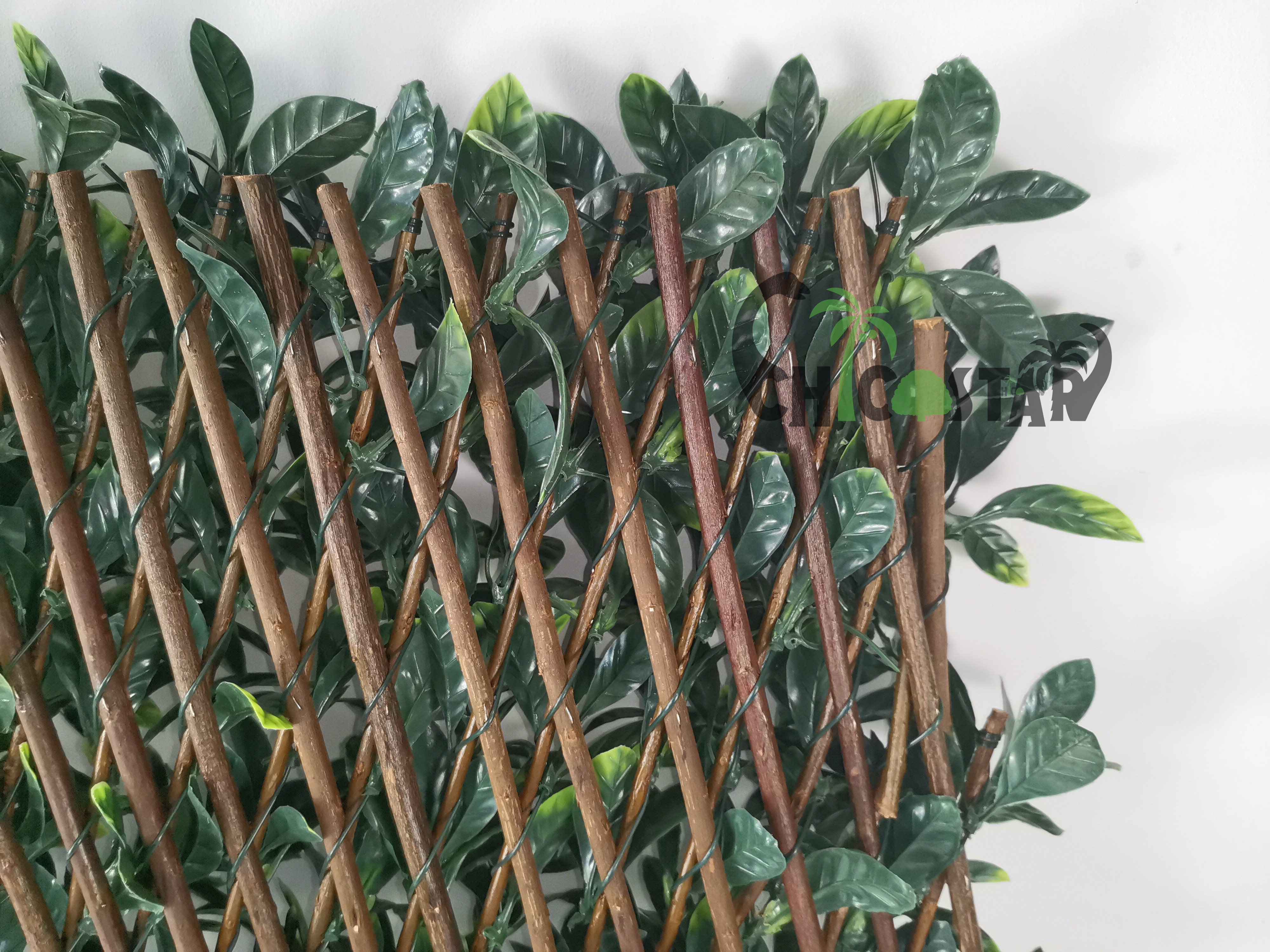 garden Expandable artificial plastic laurel leaves trellis bamboo panel boxwood mat Ivy Privacy Fence fencing hedge