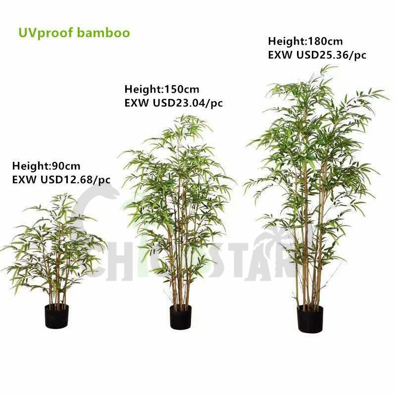 180 cm Factory wholesale with the basin nature wood bamboo plants outdoor artificial plants tree bamboo artificial bamboo tree