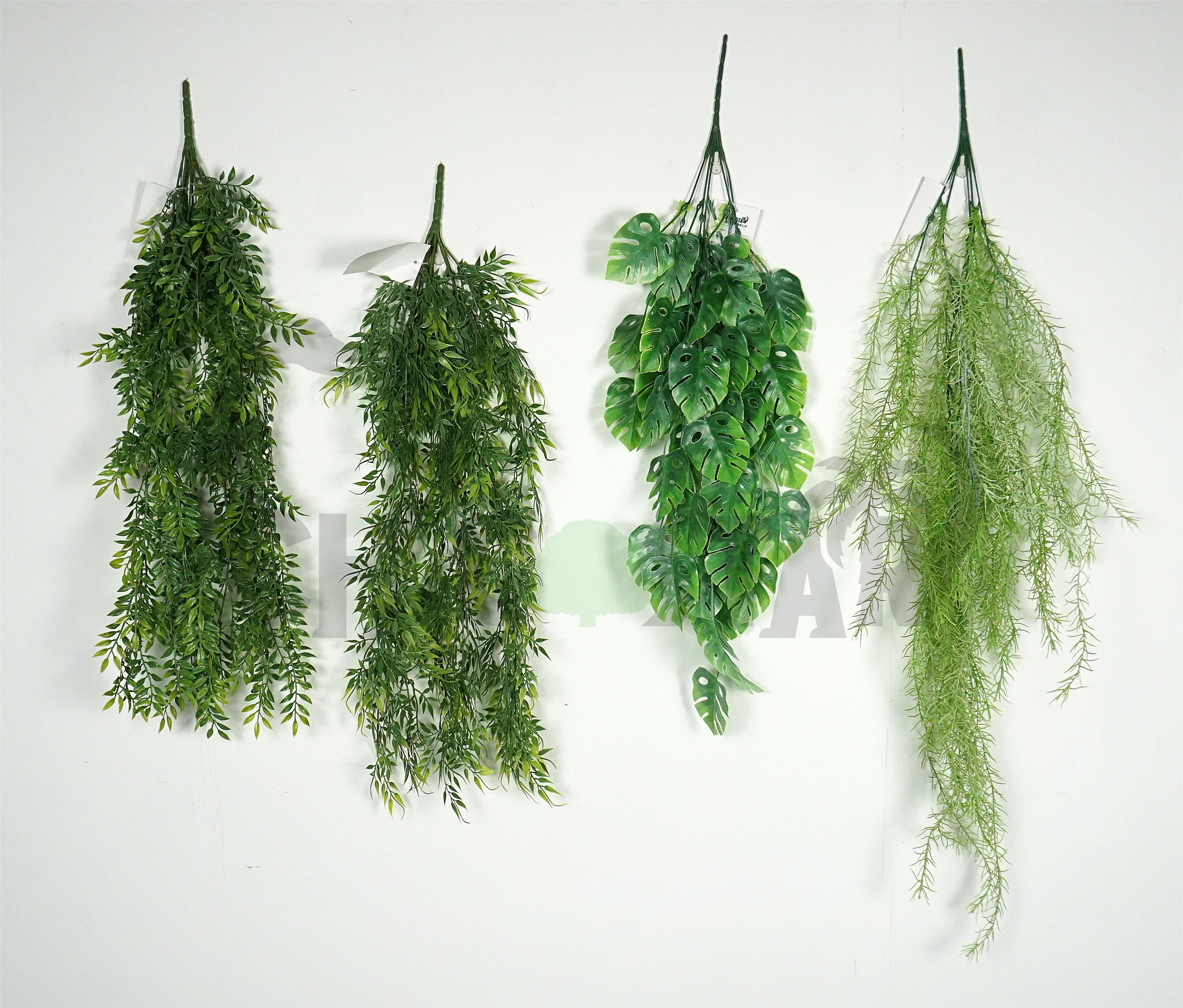 wholesale decoration leaves grass wall hanging plants plastic eucalyptus artificial wall hanging