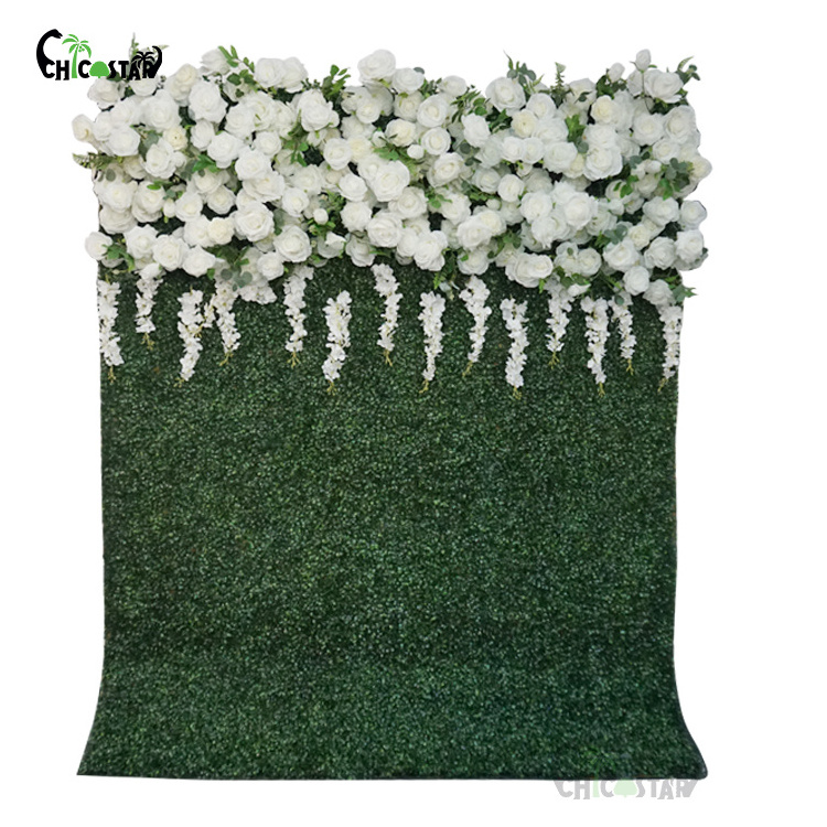 hot sale roll up wall silk flowers artificial flower wall  for wedding backdrop decoration