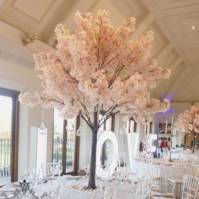 Realistic Japanese White Blossom Tree Branches Artificial Cherry Blossom Tree Decoration Wedding Center Pieces Tree