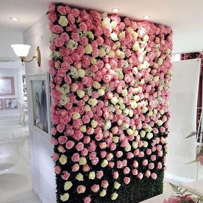 hot sale roll up wall silk flowers artificial flower wall  for wedding backdrop decoration