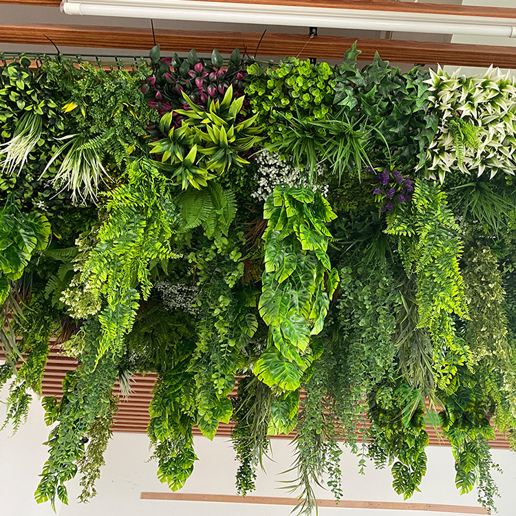 New Design Customized Jungle Style Vertical Plants Wall Artificial Wall Hanging Plant Green Grass Wall for Home