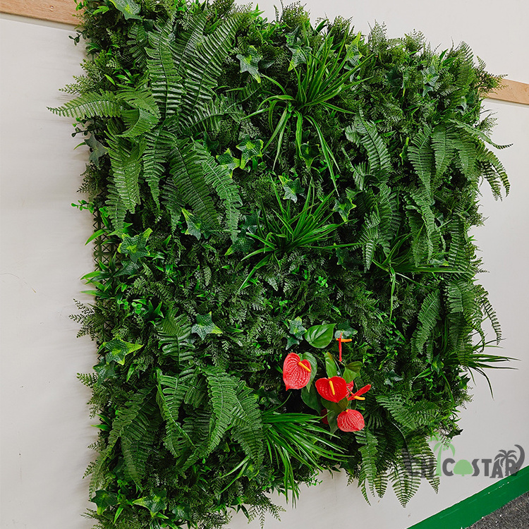 Hotel decoration 100cm*100cm artificial green wall / outdoor ivy leaves uv proof plants wall artificial boxwood mat