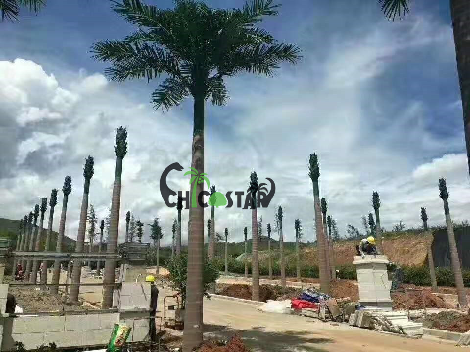 wholesale Indoor evergreen tropical big trees artificial / outdoor decoration large coconut king artificial palm tree