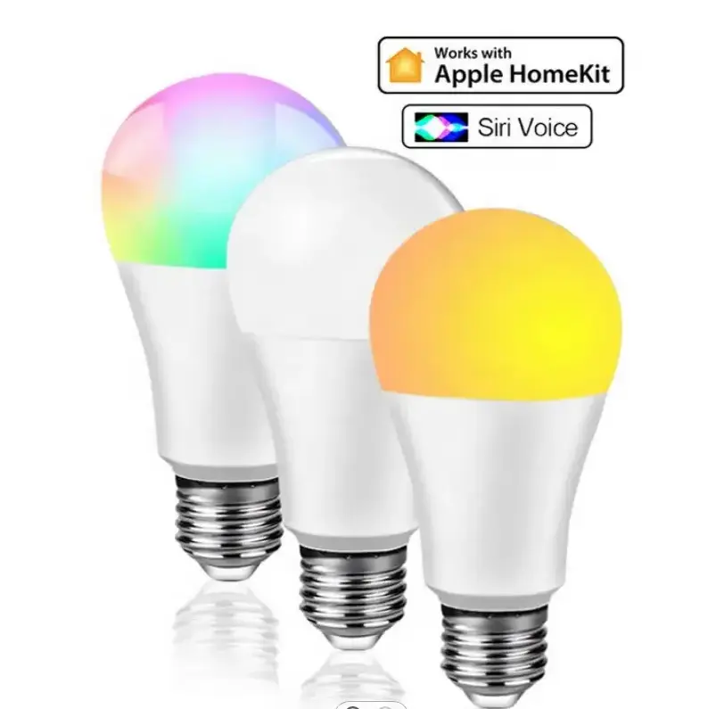 Smart Light Bulb E27 E26 B22 RGB+CCT Apple Homekit Siri voice cozylife APP wifi control 9W A60 bulb light