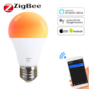 TUYA B22 E27 LED A19 Bulb RGB+WW+CW Dimmable A60 9W 12W Zigbee Smart Light LED Bulb Working with Alexa/Google Home smarthings