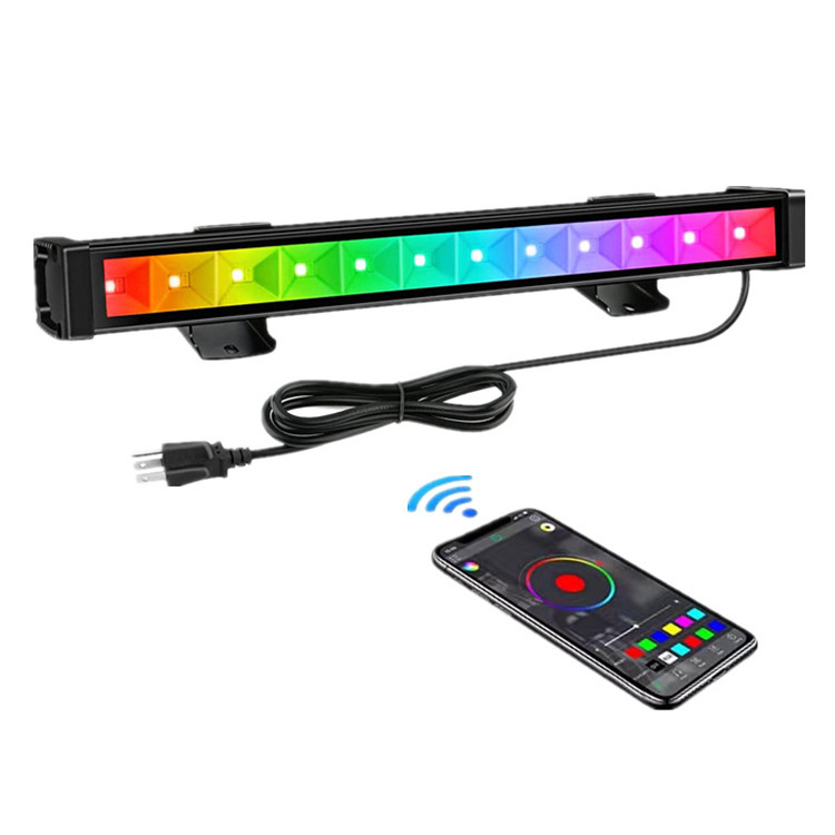 Drop shipping BLE APP Control Smart LED Wall Wash Light Bar Waterproof 48W RGB Outdoor IP66 Dimmable Wall Washer Stage Lights