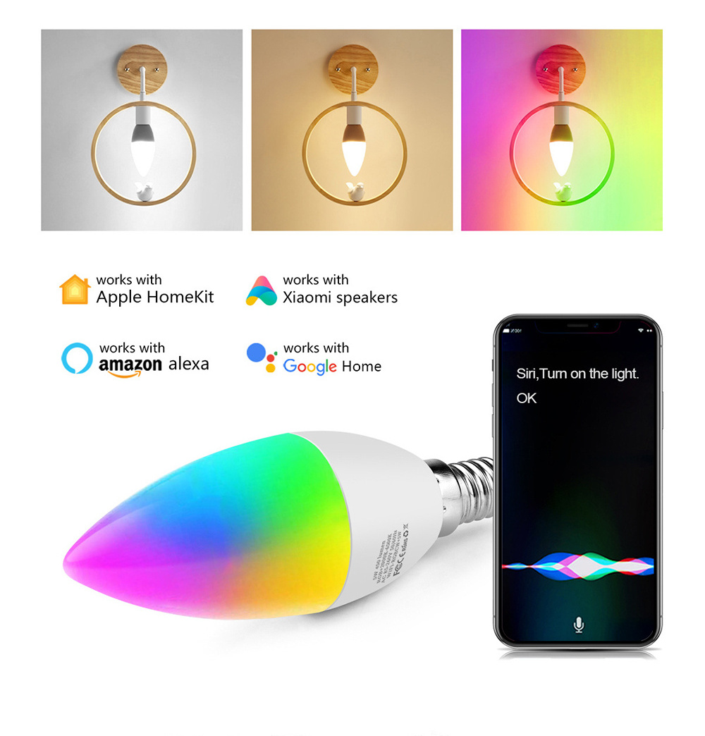 Popular Alexa and Google Apple Homekit cozylife APP WiFi Led Bulb 5W RGB Smart LED Light Bulbs