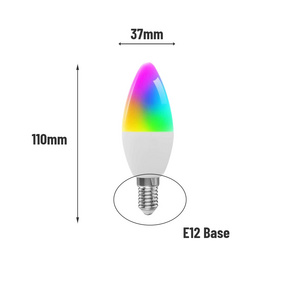 Works with Apple Homekit Google Alexa Smart wifi APP control RGB+2700-6500K Changing e14 led candle light bulb