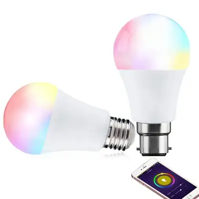 Wholesales Beacon Tuya Smart A60 A19 LED Bulb 9W APP Control Dimmable RGB CCT Multicolor E27 B22 LED Light Bulbs