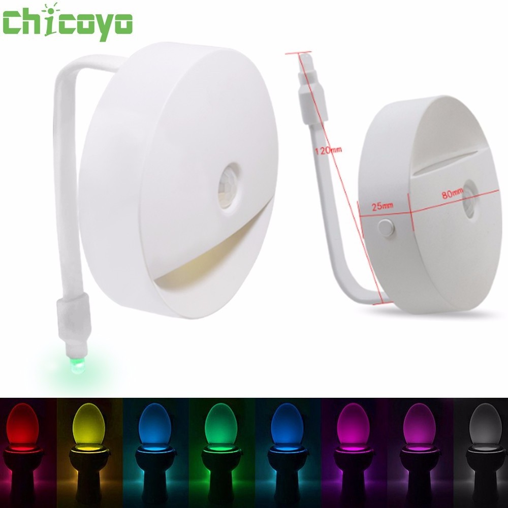 Wireless Battery Power Smart Light motion sensor 8 colors Toilet seat LED Night Light