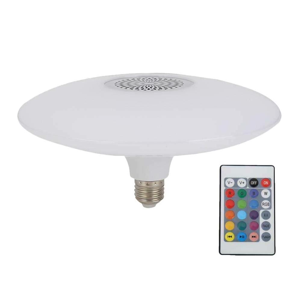 E27 UFO smart music light bulb LED blue-tooth speaker with 24-key remote control stepless dimming music bulb