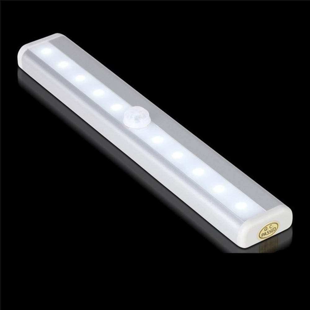 aluminum 10LEDs PIR LED night light battery powered motion sensor led under cabinet light