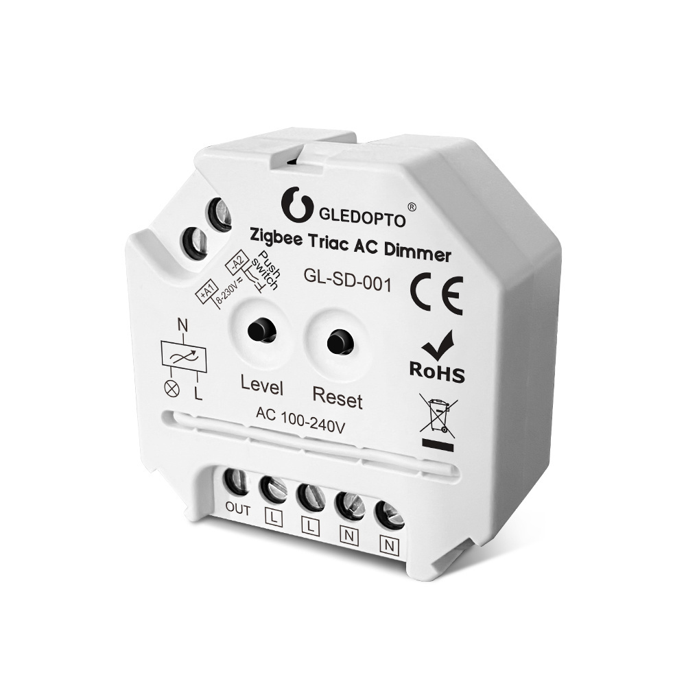 GL-SD-001 GLEDOPTO 2.4G AC100-240V Relay ON-OFF controller Replacement Zigbee Triac AC Dimmer