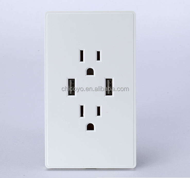 Outlet Wall Plate Cover With LED Night Lights No Batteries Or Wires - Installs In Seconds Duplex White