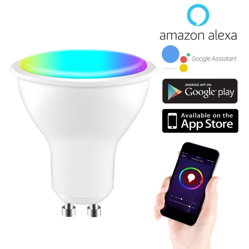 Hot Sale WiFi Tuya APP Control GU10 Smart Bulb RGB Dimmable Smart LED Spot Light Compatible With Siri Google Home Alexa