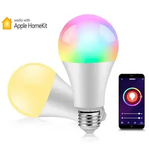 Smart Light Bulb E27 E26 B22 RGB+CCT Apple Homekit Siri voice cozylife APP wifi control 9W A60 bulb light