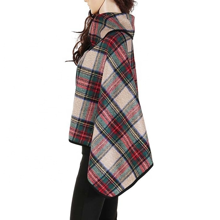 Best Seller Women Winter Plaid Poncho