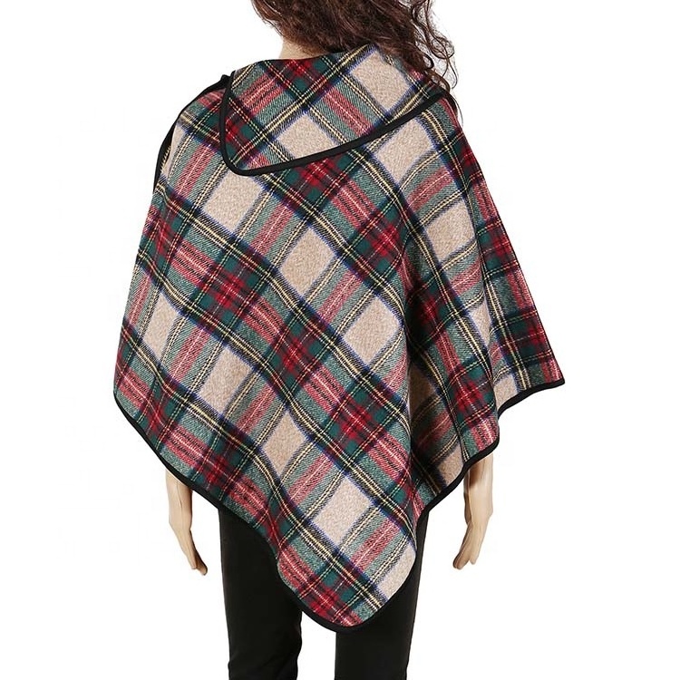 Best Seller Women Winter Plaid Poncho